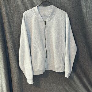 Women's Light Gray Athleisure Bomber Jacket